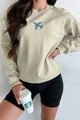 When You Land Double-Sided Graphic Sweatshirt (Taupe) - NanaMacs