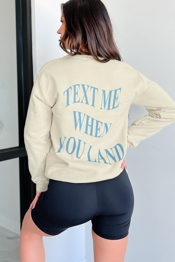 When You Land Double-Sided Graphic Sweatshirt (Taupe) - NanaMacs