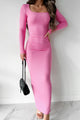 Inspiring Poise Ribbed Bodycon Maxi Dress (Pink) - NanaMacs