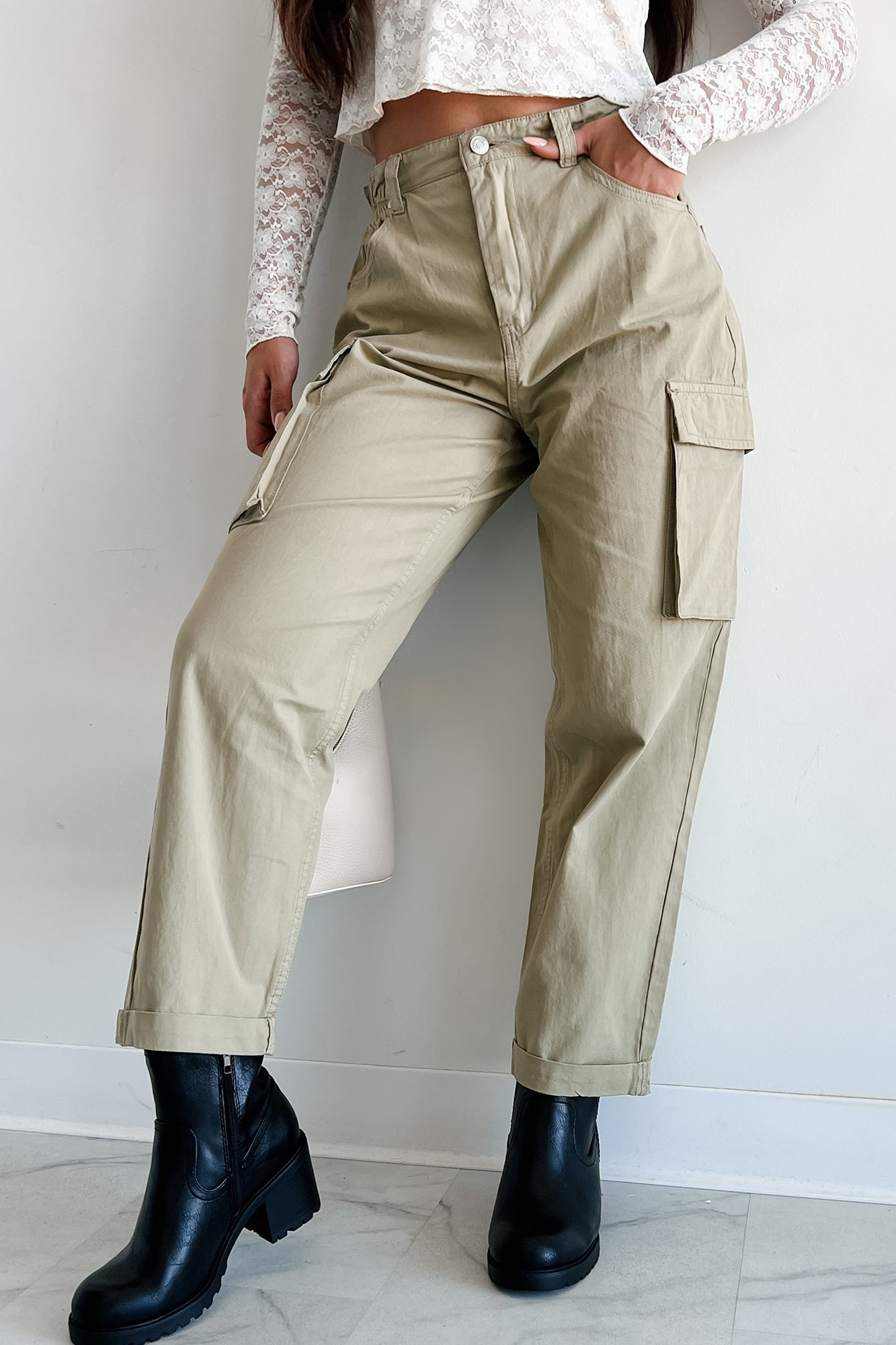 Finch Paperbag Cargo Pants (Olive) - NanaMacs