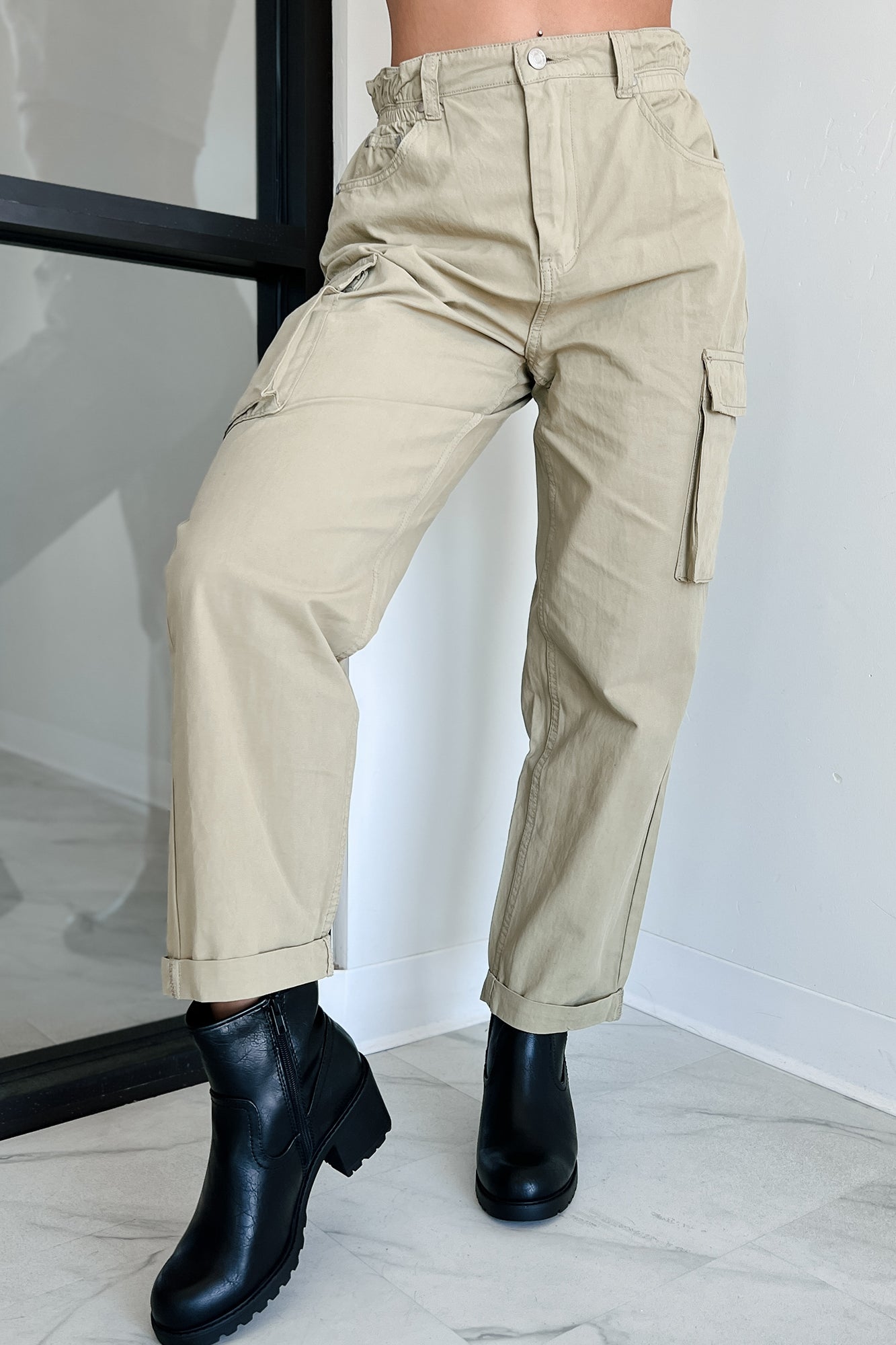 Finch Paperbag Cargo Pants (Olive) - NanaMacs