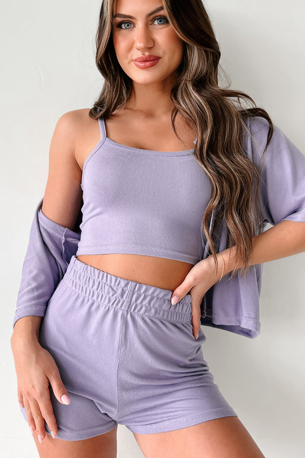 Lost In Thought Three Piece Lounge Set (Purple) - NanaMacs