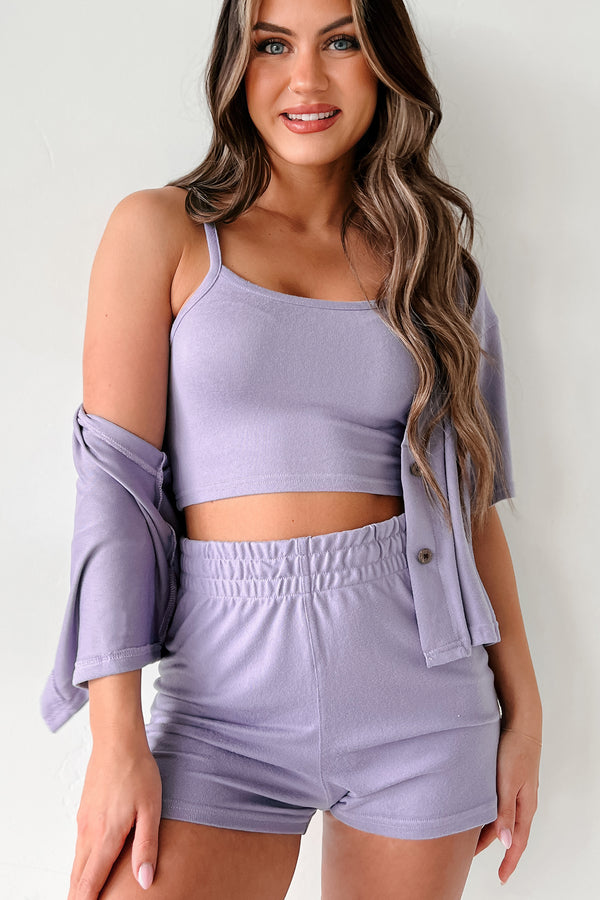 Lost In Thought Three Piece Lounge Set (Purple) - NanaMacs