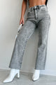 Tannis High Rise Wide Leg Sneak Peek Jeans (Light Acid) - NanaMacs