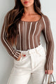 Seeing Things Through Striped Sweater Top (Coco/Ivory) - NanaMacs