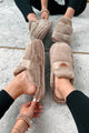 The Lavish Life Faux Fur Flat Mules (Taupe) - NanaMacs