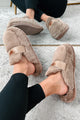 The Lavish Life Faux Fur Flat Mules (Taupe) - NanaMacs