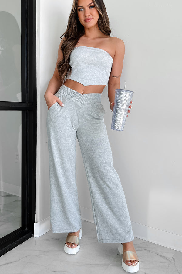 I Won't Compromise Ribbed Bandana Tube Top (Light Grey) - NanaMacs