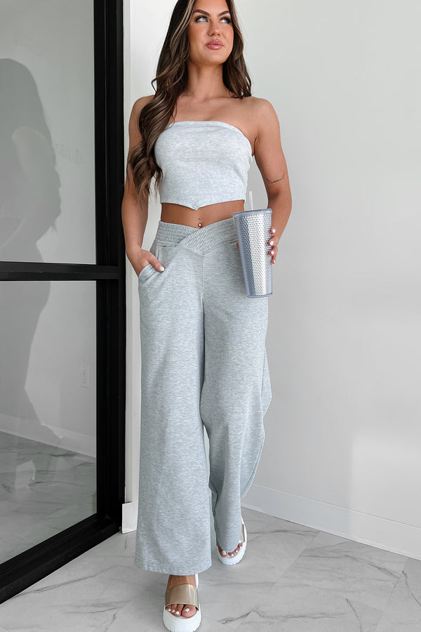 I Won't Compromise Ribbed Bandana Tube Top (Light Grey) - NanaMacs