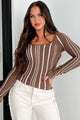 Seeing Things Through Striped Sweater Top (Coco/Ivory) - NanaMacs