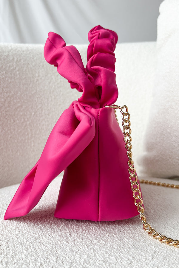 Bow And Behold Bow Front Crossbody/Clutch (Fuchsia) - NanaMacs