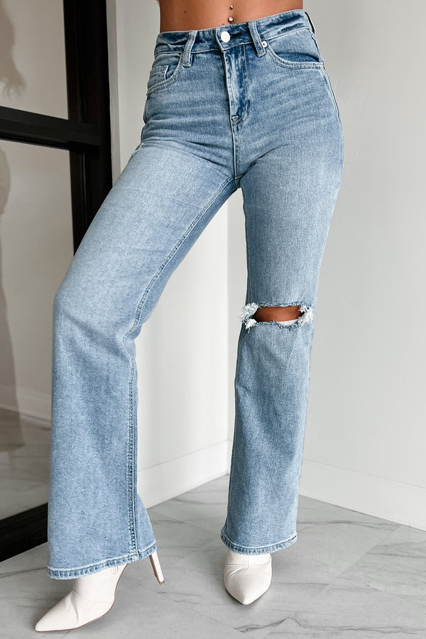 Just Agree With Me High Rise Vintage Flare Jeans (Medium-Light) - NanaMacs