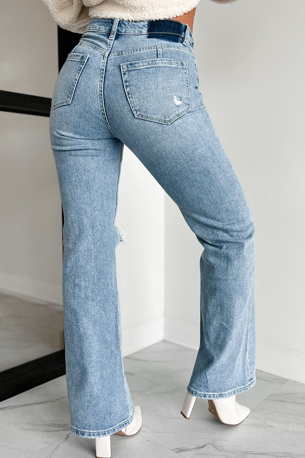 Just Agree With Me High Rise Vintage Flare Jeans (Medium-Light) - NanaMacs