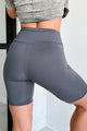 Crushing My Workouts High Waisted Biker Shorts (Midnight Charcoal)