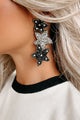 Shine Brighter Beaded Star Dangle Earrings (Black/Silver Star) - NanaMacs