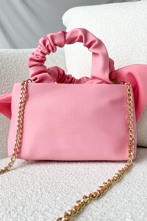 Bow And Behold Bow Front Crossbody/Clutch (Pink) - NanaMacs