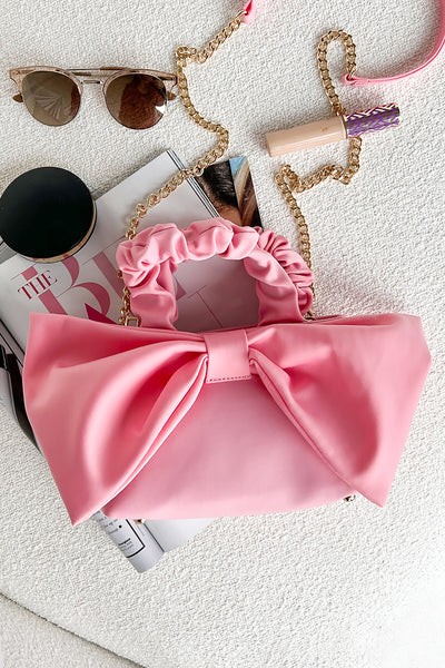 Bow And Behold Bow Front Crossbody/Clutch (Pink) - NanaMacs