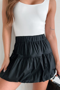 Total Infatuation Bubble Hem Mini Skirt (Black) - NanaMacs