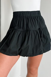 Total Infatuation Bubble Hem Mini Skirt (Black) - NanaMacs