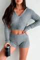 Certain Comforts Cable Knit Lounge Set (Heather Grey) - NanaMacs