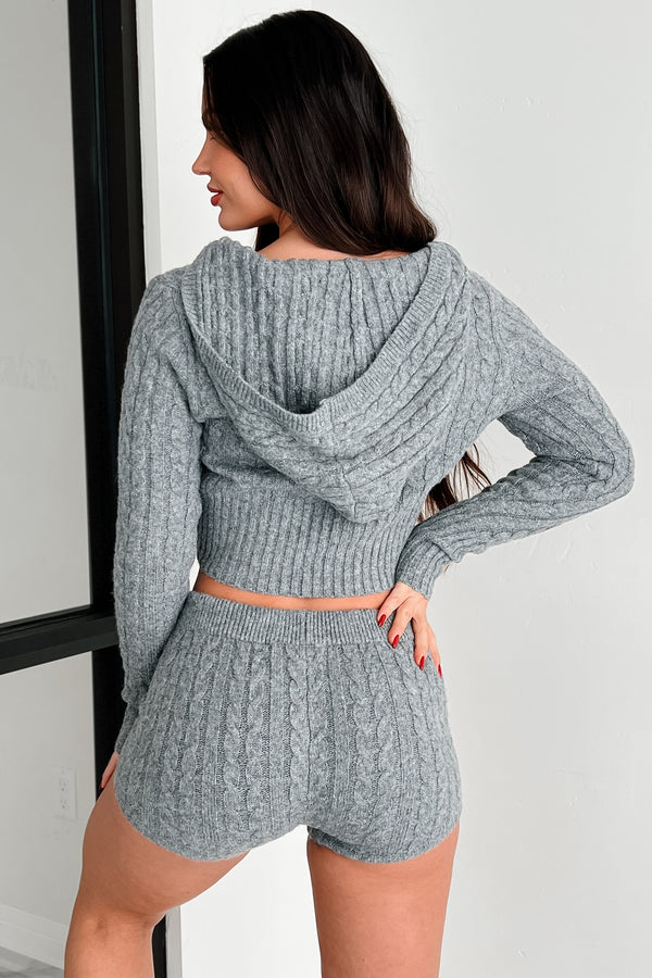 Certain Comforts Cable Knit Lounge Set (Heather Grey) - NanaMacs