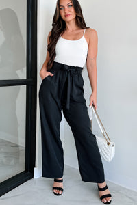 Confident Appeal Wide Leg Pants (Black) - NanaMacs