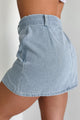 Growing Distant Belted Denim Mini Skirt (Washed Denim) - NanaMacs