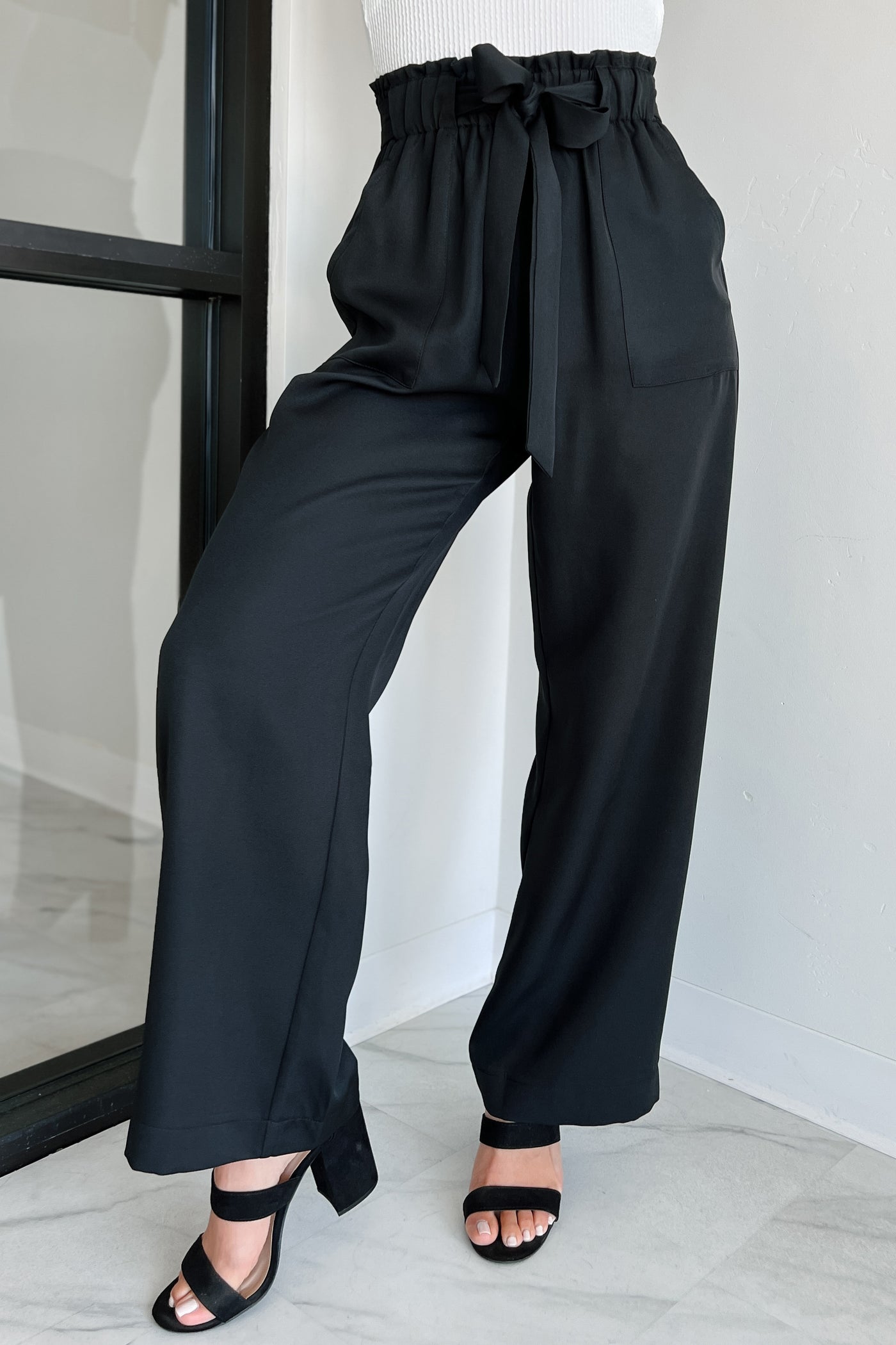 Confident Appeal Wide Leg Pants (Black) - NanaMacs