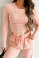 Josephine Curved Hem Long Sleeve Crop Top (Dusty Pink) - NanaMacs