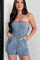 Country Wishes Strapless Denim Romper (Denim) - NanaMacs