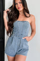 Country Wishes Strapless Denim Romper (Denim) - NanaMacs