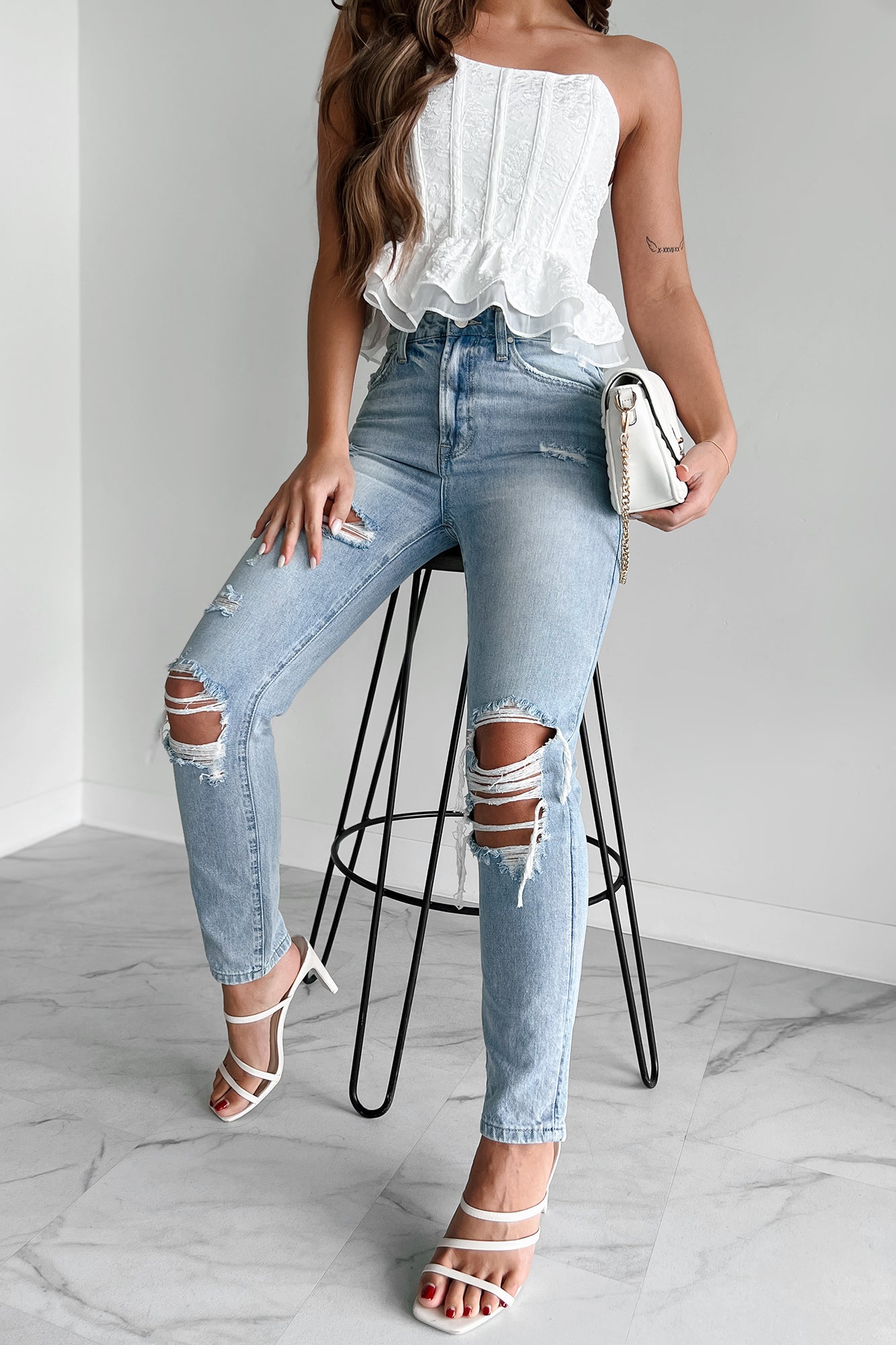 Cord Girlfriend Jeans - Airforce