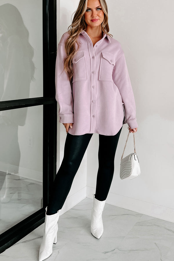 Show You Kindness Ribbed Oversized Shacket (Lilac) - NanaMacs