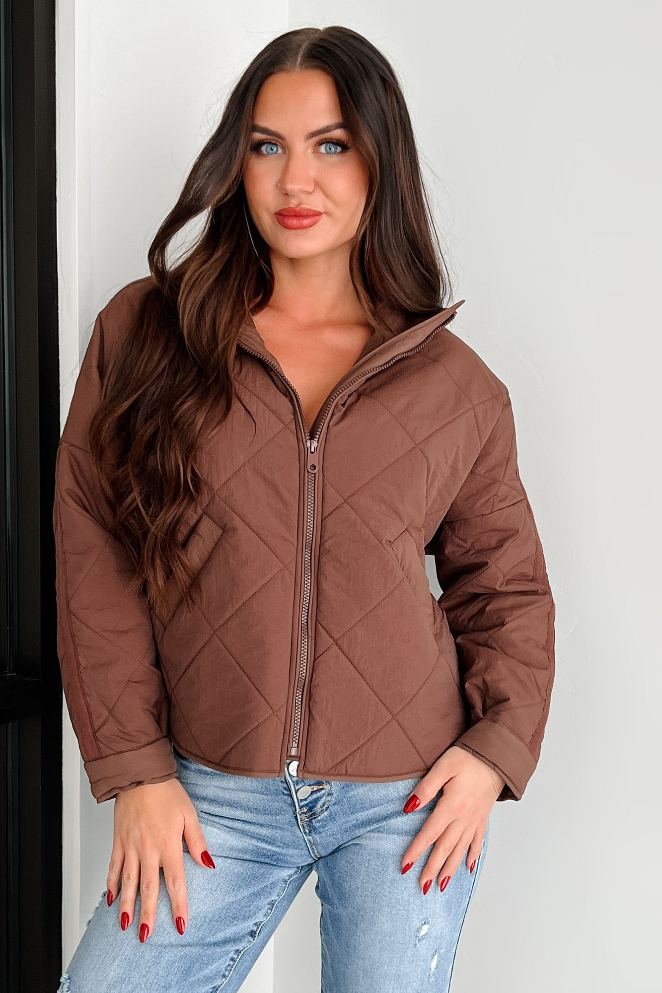 Autumn Memories Quilted Jacket (Chocolate) - NanaMacs