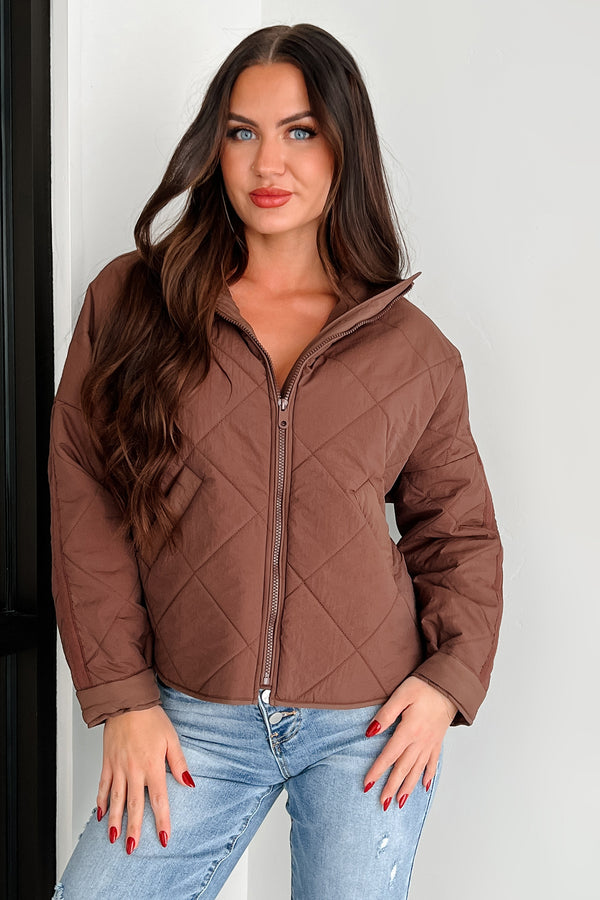 Autumn Memories Quilted Jacket (Chocolate) - NanaMacs