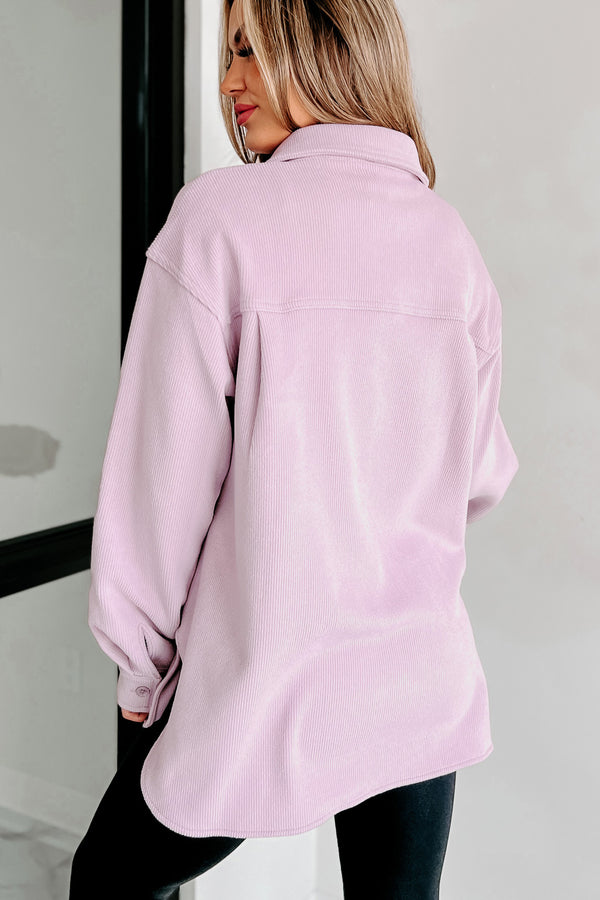 Show You Kindness Ribbed Oversized Shacket (Lilac) - NanaMacs