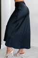Chic Endeavors Satin Midi Skirt (Black) - NanaMacs