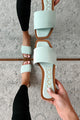 Chic Happens Square Toe Slide Sandals (Powder Blue) - NanaMacs