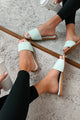 Chic Happens Square Toe Slide Sandals (Powder Blue) - NanaMacs