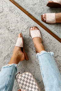 Better Than Everyone Printed Square Toe Sandals (Pink) - NanaMacs