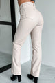 Now Or Never Faux Leather Pants (Beige) - NanaMacs