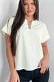 Horatio Oversized Textured Top (Ivory) - NanaMacs