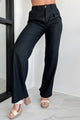 Brunch In Nantucket Linen Wide Leg Pant (Black) - NanaMacs