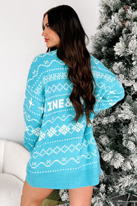 "Shine & Sparkle" Oversized Sweater (Sky Blue) - NanaMacs