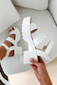 Takes Two To Tango Chunky Platform Sandals (White) - NanaMacs