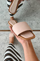 Chic Happens Square Toe Slide Sandals (Powder Pink) - NanaMacs