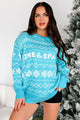 "Shine & Sparkle" Oversized Sweater (Sky Blue) - NanaMacs