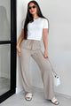 Slowing Time Down Wide Leg Linen Pants (Ash Mocha) - NanaMacs