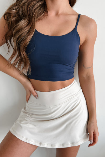 Let's Stay Brami Crop Top (Navy) - NanaMacs