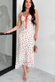 So Berry Sweet Fruit Printed Midi Dress (Ivory/Red) - NanaMacs